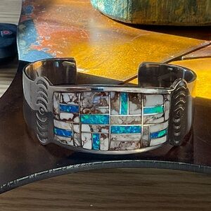 Sterling Silver Signed Cuff Bracelet